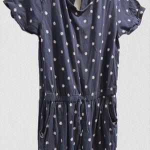Old Navy Blue Jumpsuit with White Daisy Print